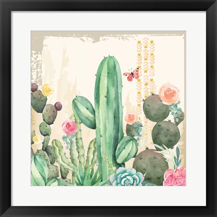 Framed Southwest Cactus III Print