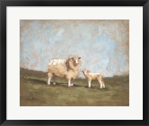 Framed Sheep in the Pasture I Print