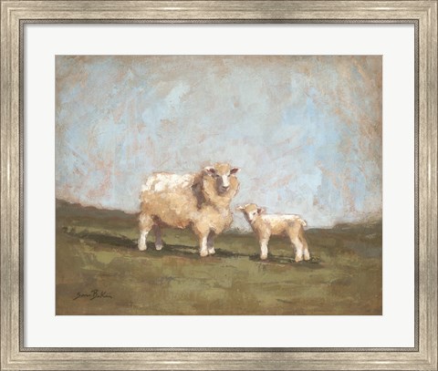 Framed Sheep in the Pasture I Print