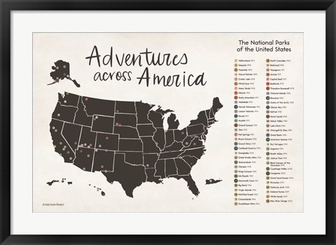 Framed Adventures Across America Print