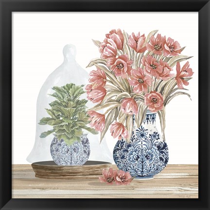 Framed Chinoiserie Florals III Print