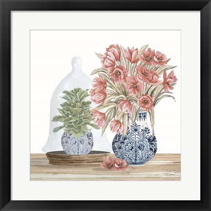 Framed Chinoiserie Florals III Print