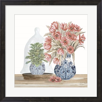 Framed Chinoiserie Florals III Print