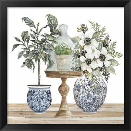 Framed Chinoiserie Florals IV Print