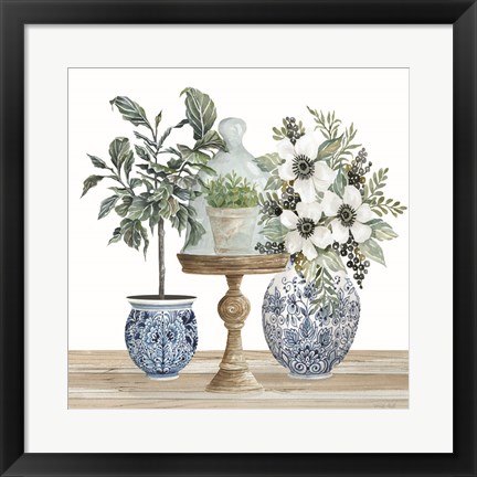 Framed Chinoiserie Florals IV Print