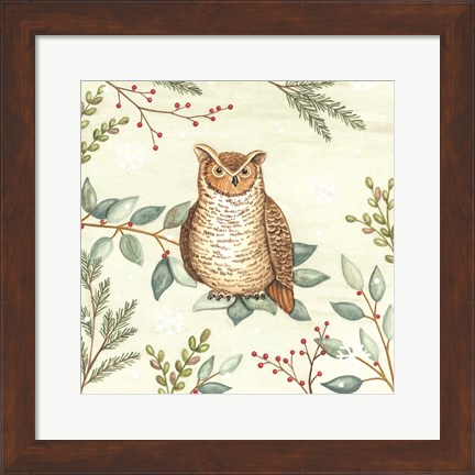 Framed Woodland Animals Owl Print