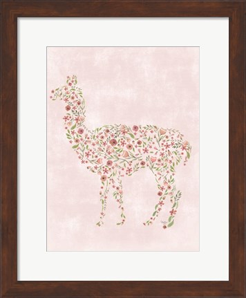 Framed Floral Llama Print