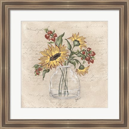 Framed Fall Vase Arrangement Print