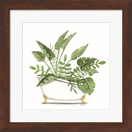 Framed Greenery in a Bathtub Print