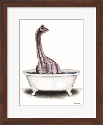 Framed Dino Bath II Print