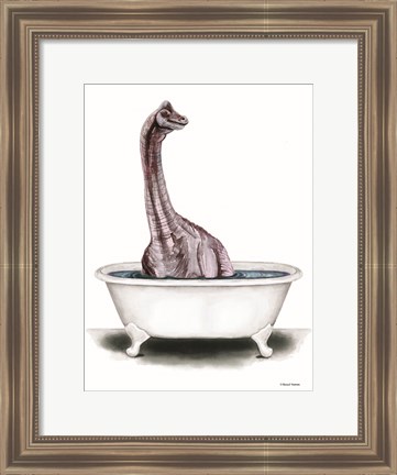 Framed Dino Bath II Print