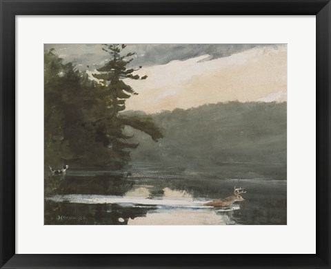 Framed Deer in the Adirondack Print