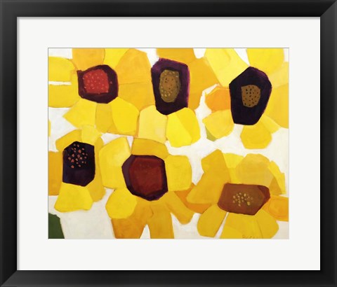 Framed Six Sunflowers Print