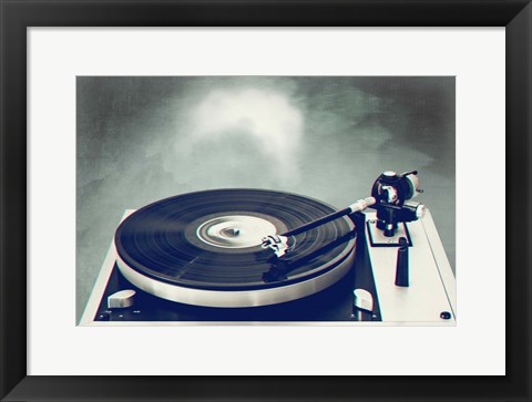 Framed Retro Record Player Print