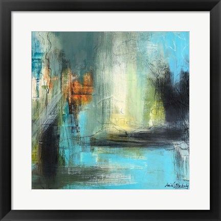 Framed Aqua Serenity 1 Print