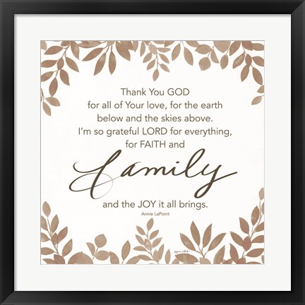 Framed Faith and Family Print