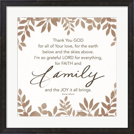 Framed Faith and Family Print