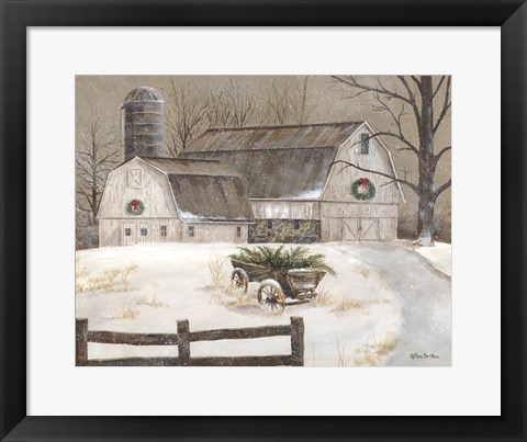 Framed Wagon on the Farm Print