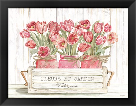 Framed Trio of Pink Tulips Print