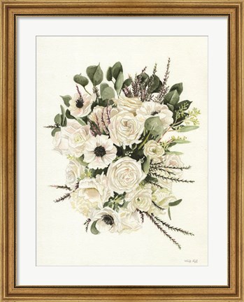 Framed White Bouquet Print