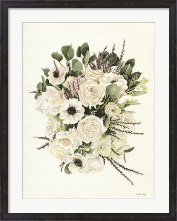 Framed White Bouquet Print