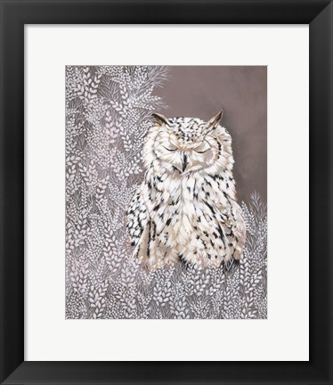 Framed Oliver the Winter Owl Print