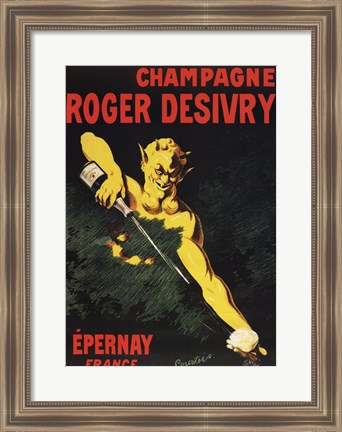 Framed Champagne Roger Desivry Print