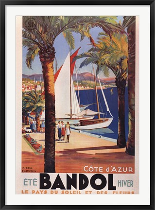 Framed Cote d&#39;Azur (Bandol) Print