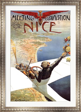 Framed Meeting d&#39;Aviation Nice Print