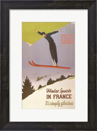 Framed Winter Sports in France Print