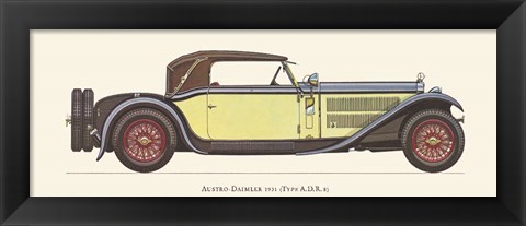 Framed Austro-Daimler 1931 Print