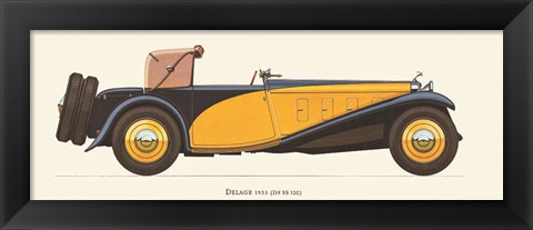 Framed Delage 1933 Print