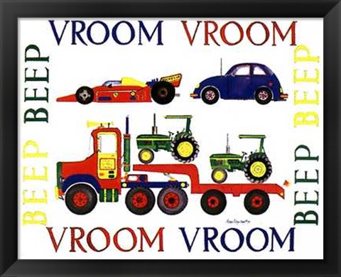 Framed Vroom Vroom Beep Beep Print