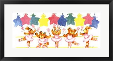 Framed Pastel Ballet Class Print