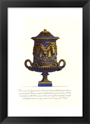 Framed Blue Urn I Print