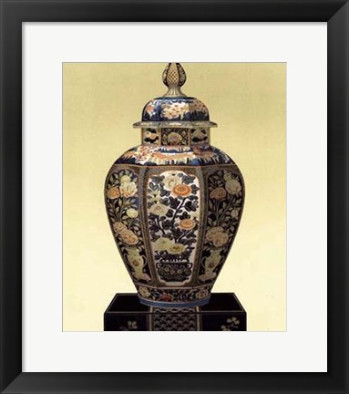 Framed Oriental Blue Vase II Print