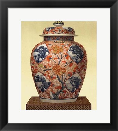 Framed Oriental Blue Vase III Print