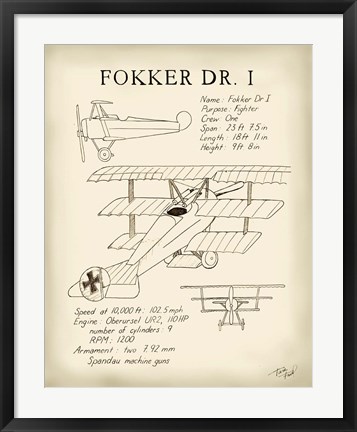 Framed Fokker Dreidecker Print