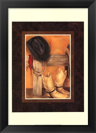 Framed Hat and Boots (HI) Print