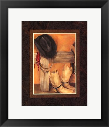 Framed Hat and Boots (HI) Print