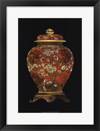 Framed Red Porcelain Vase (P) II Print