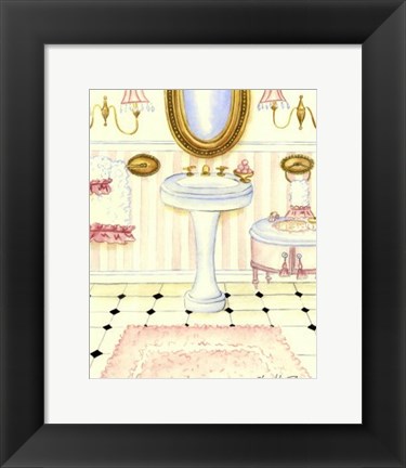 Framed Chic Bath (D) Print