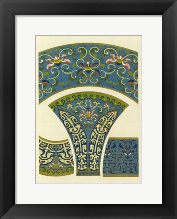 Framed Blue Oriental Designs I Print