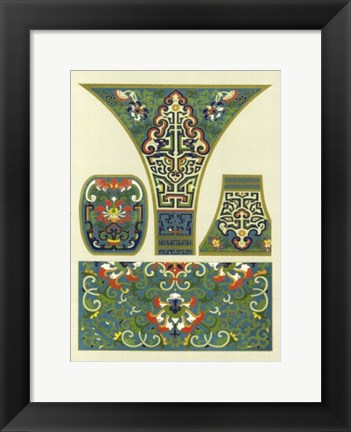 Framed Blue Oriental Designs II Print