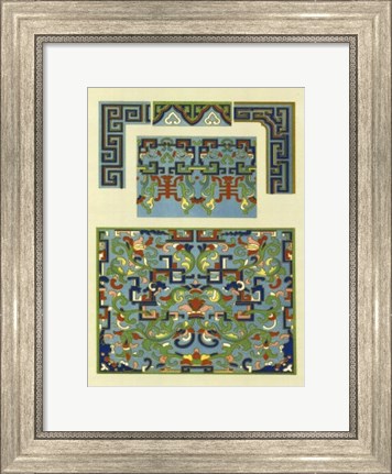 Framed Blue Oriental Designs III Print