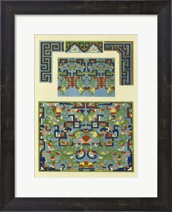 Framed Blue Oriental Designs III Print