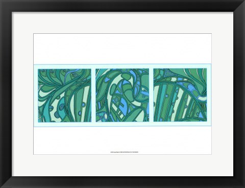 Framed Aqua Fission I Print