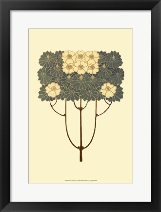 Framed Arts and Crafts Tree I Print