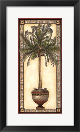 Framed Red Bordered Palm I Print