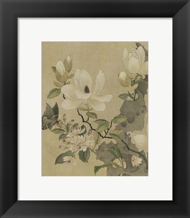 Framed Magnolia and Butterfly Print